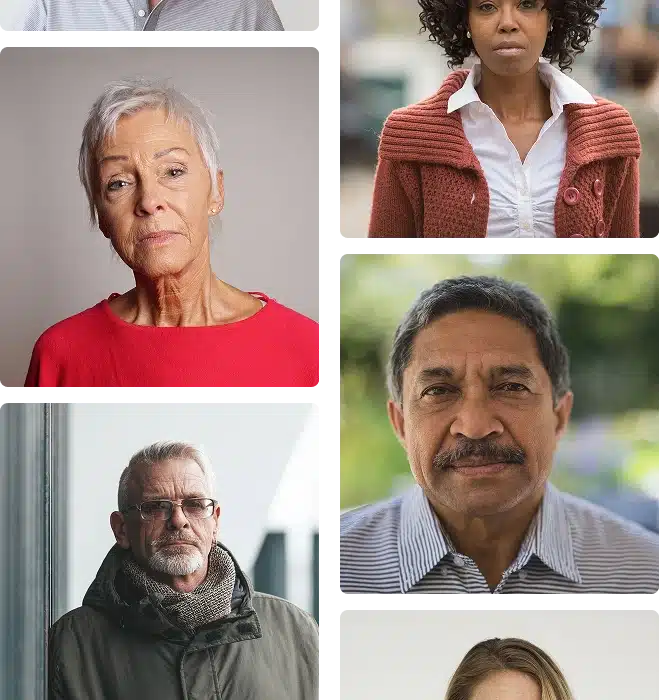 people staring at camera