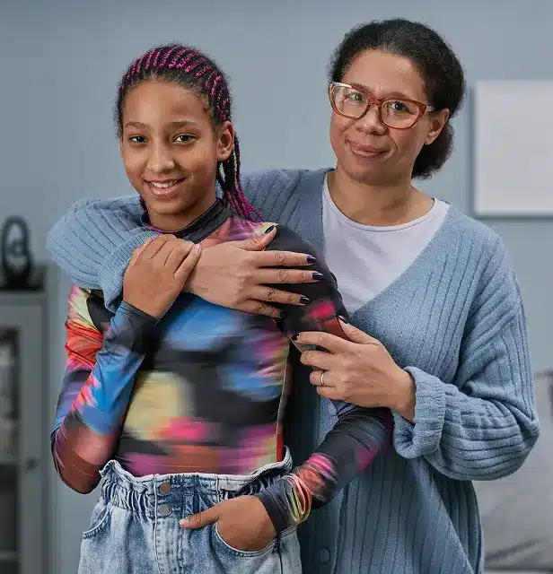 Teenane daughter with mom