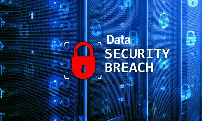 data security breach written on screen