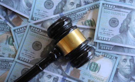 Judge gavel and money